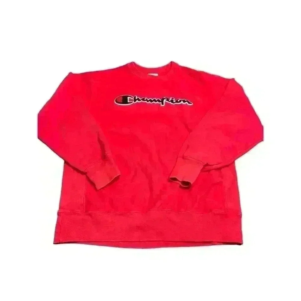Vintage Champion Women’s Large Red Reverse Weave Sweatshirt Pullover